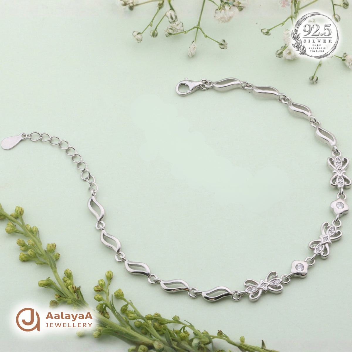 Silver Floral Vine Bracelet