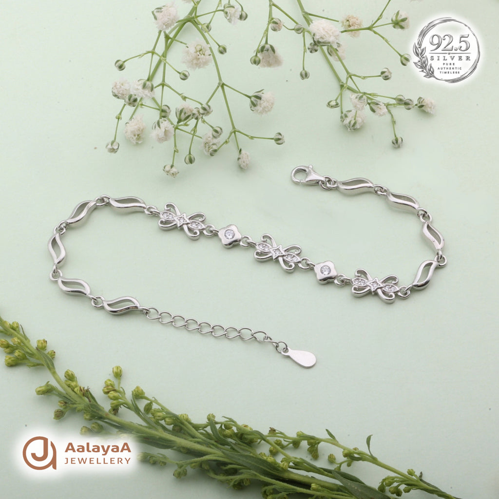 Silver Floral Vine Bracelet