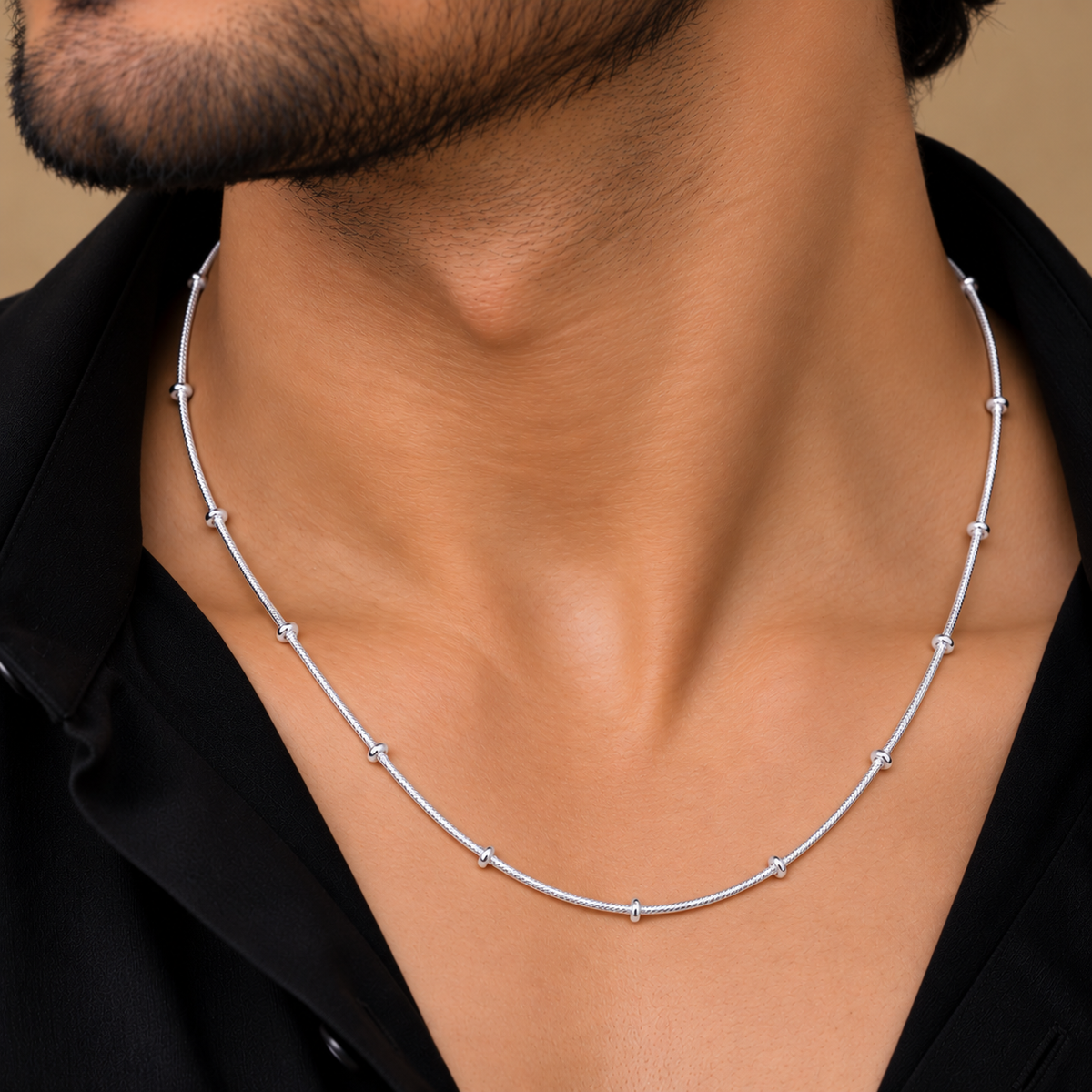 Serpent Orbit Silver Men's Chain