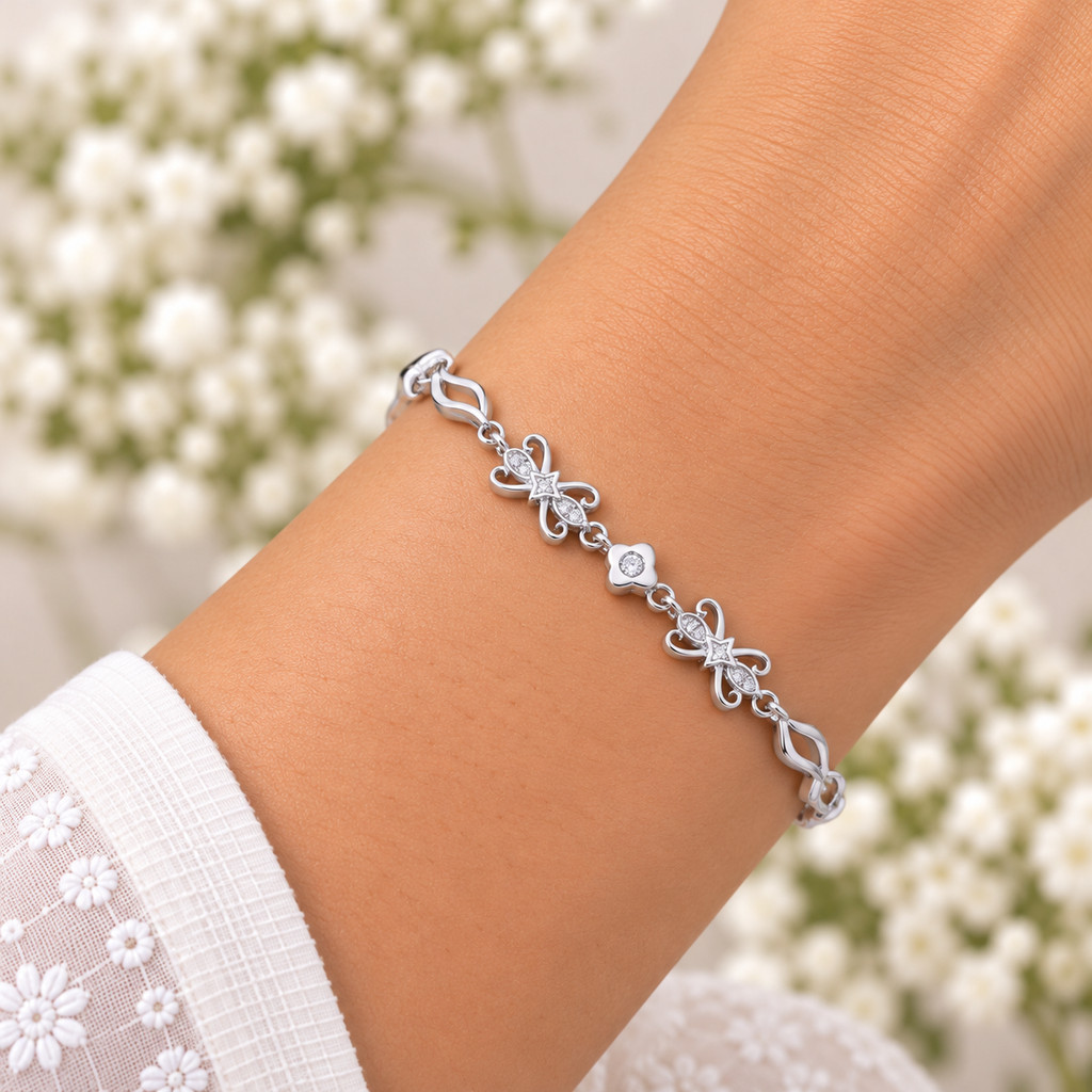 Silver Floral Vine Bracelet