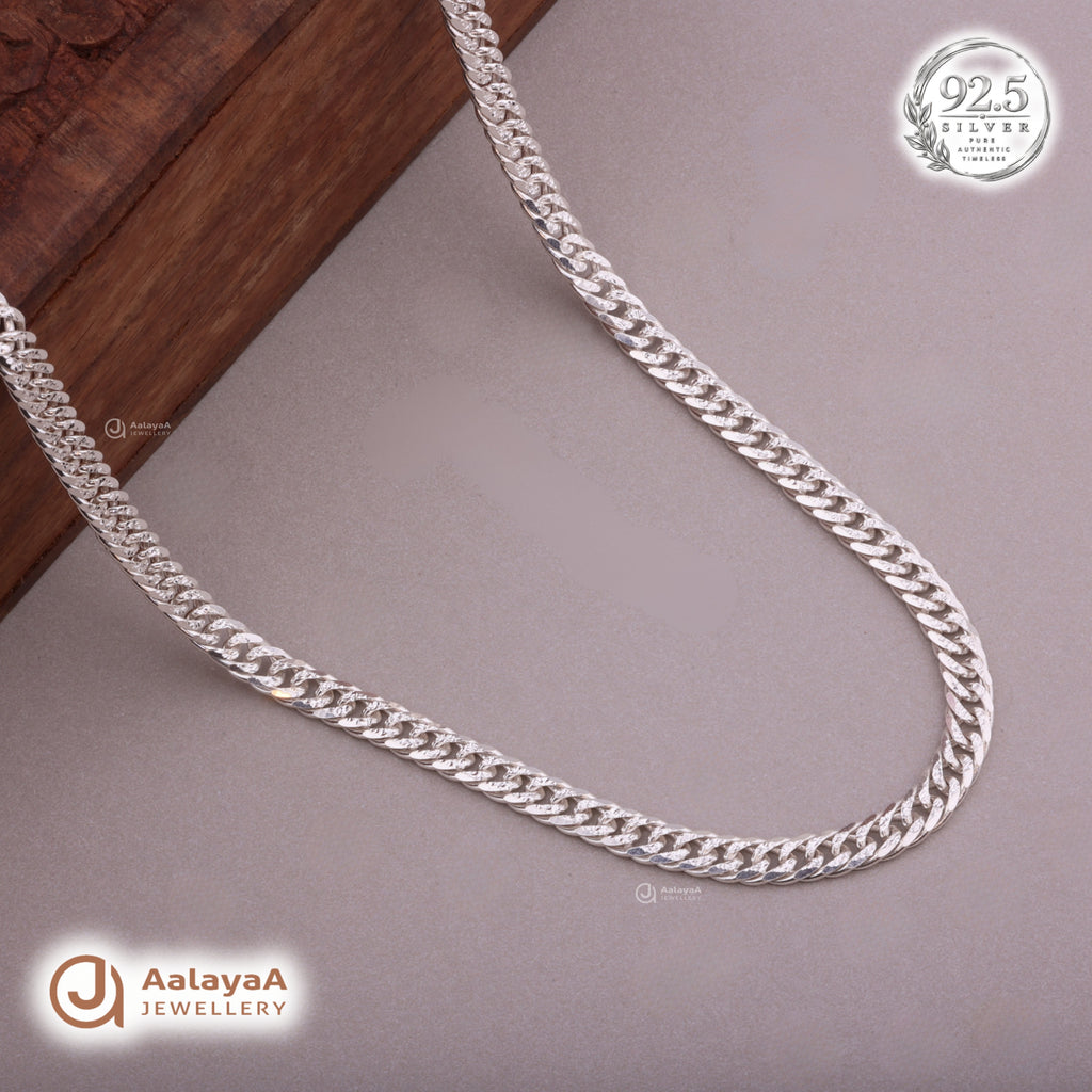 Glacier Cuban Silver Men's Chain