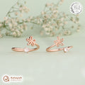 Silver RoseGold Floral Sparkle Toe Ring