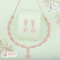 Silver Rose Gold Ophelia Teardrop Necklace Set