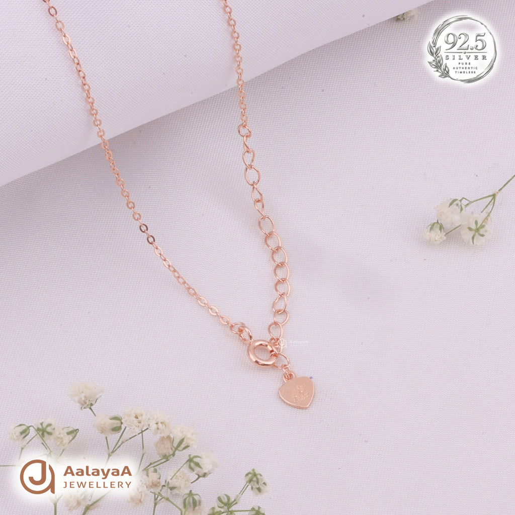 Silver RoseGold Swan Grace Chain Pendant