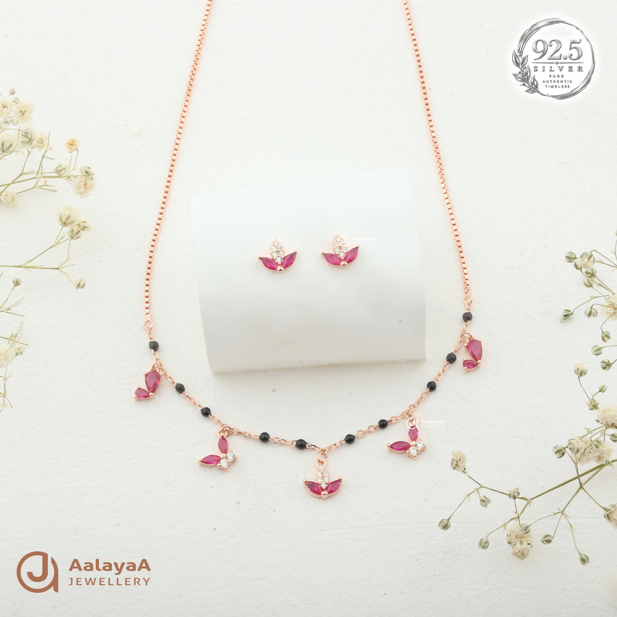 Ruby Petal Mangalsutra Set