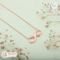 Silver Rosegold Infinity Leaf Chain Pendant