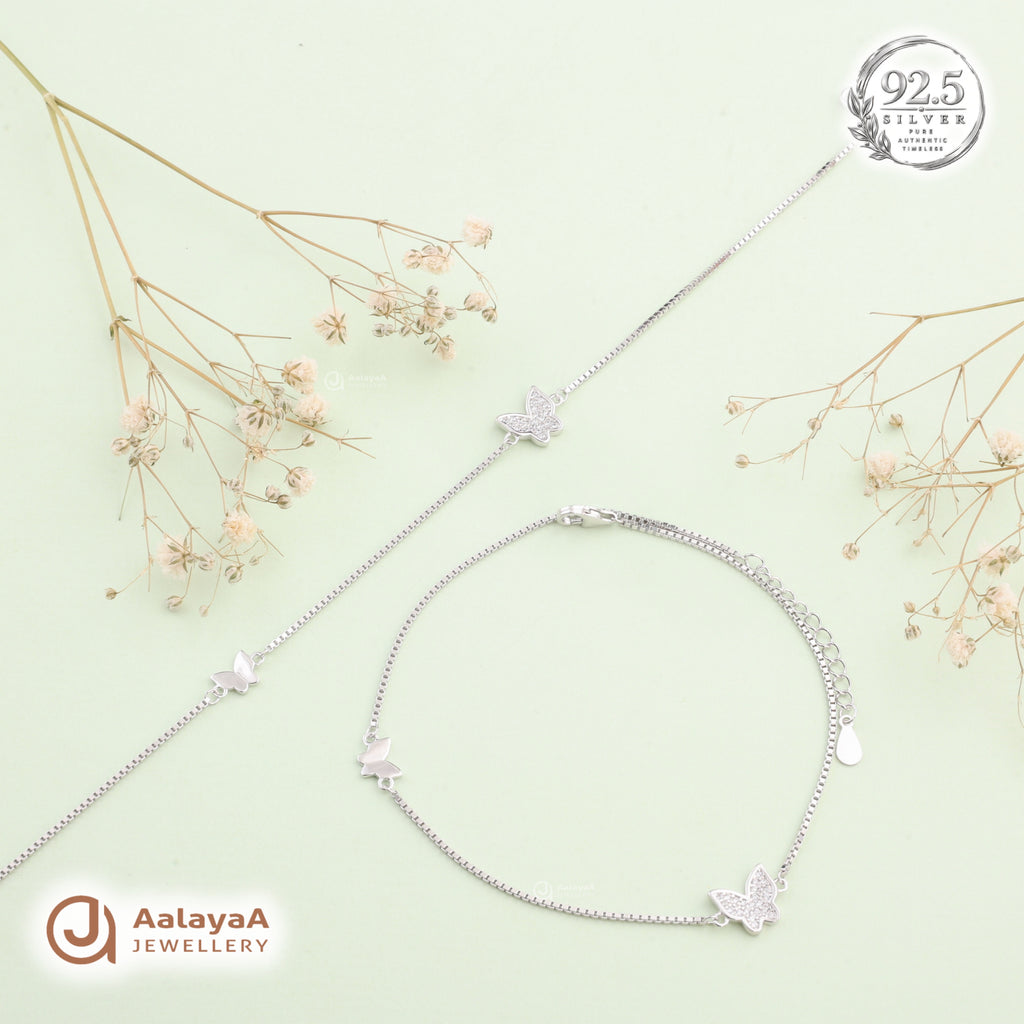 Silver Butterfly Whisper Anklet