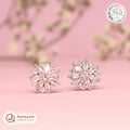 Silver Crystal Blossom Earring