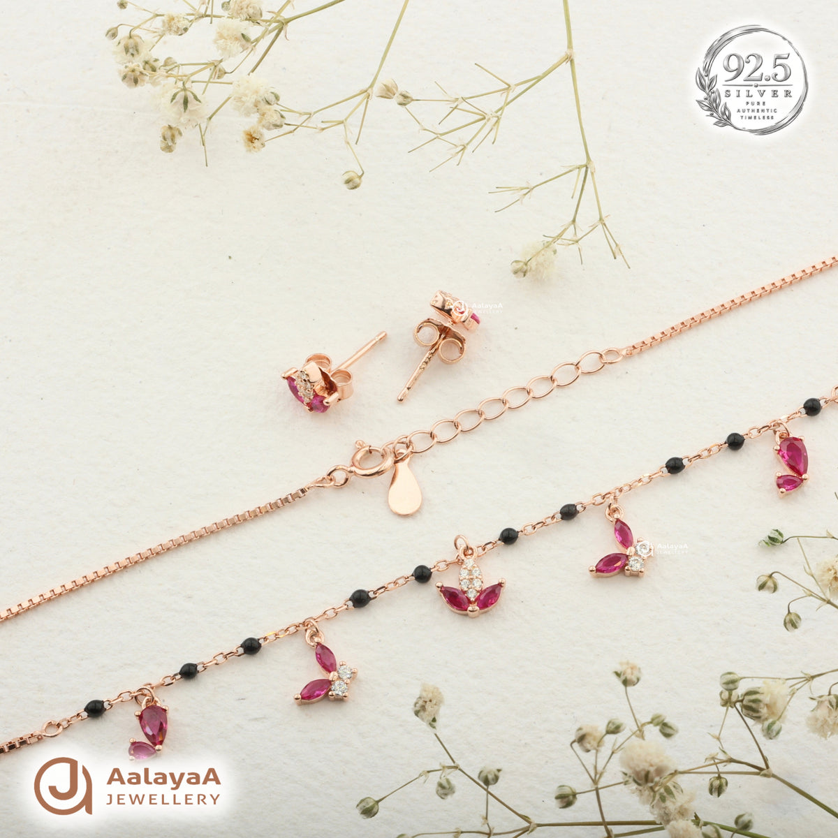 Ruby Petal Mangalsutra Set
