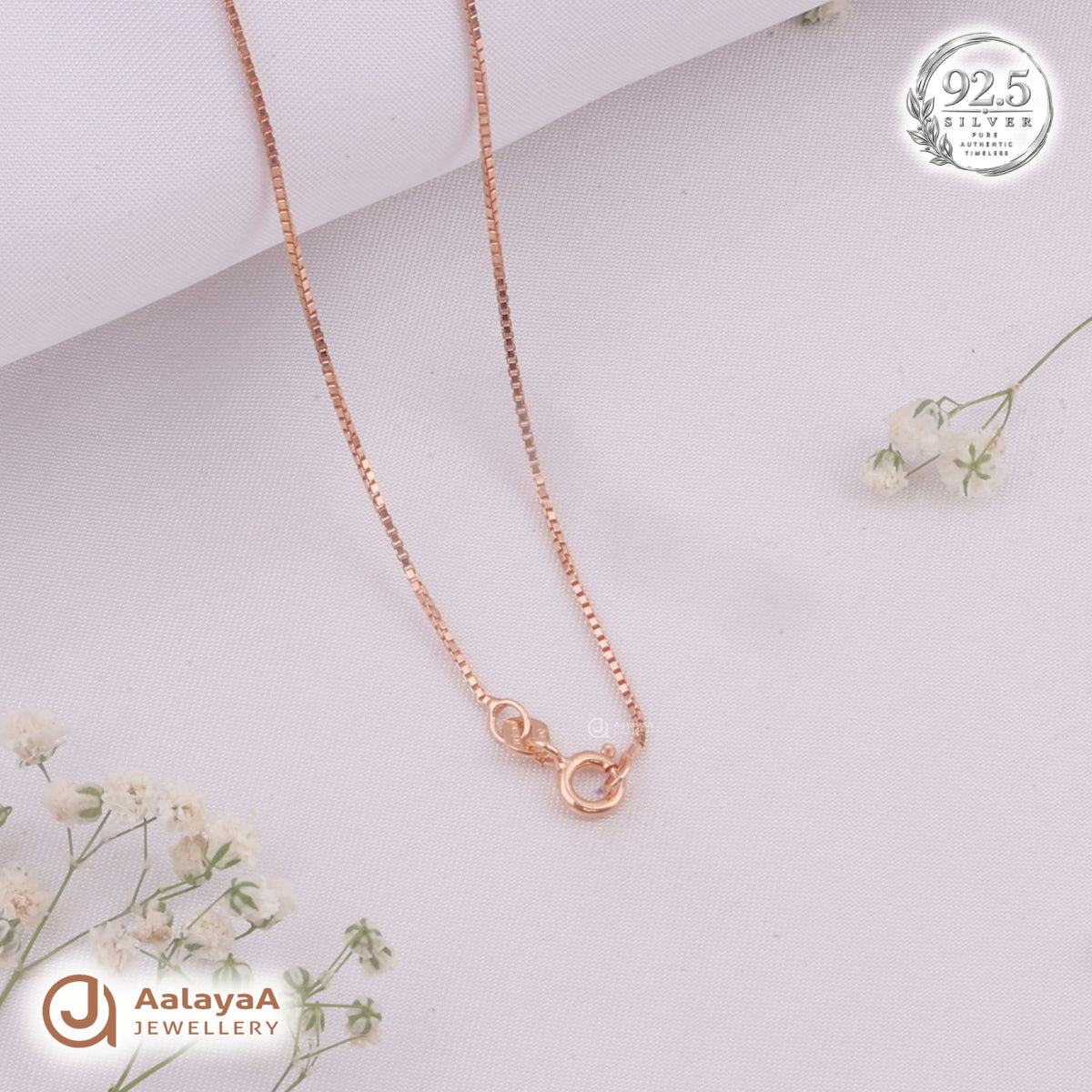 Silver RoseGold Eternal Heart Chain Pendant