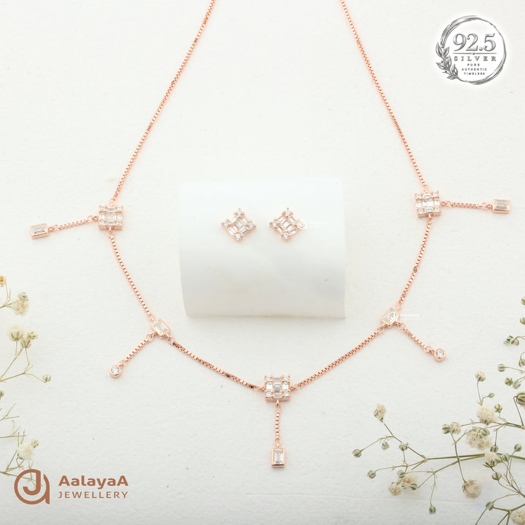 Radiant Baguette Necklace Set