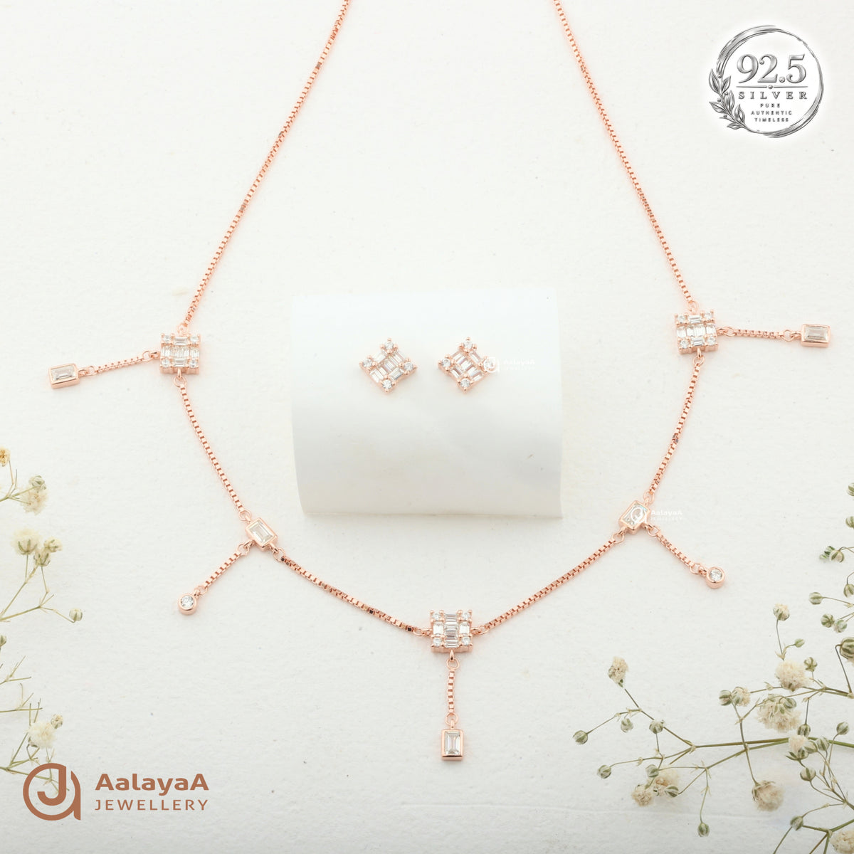 Radiant Baguette Necklace Set