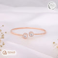 Silver Rosegold Twin Solitaire Kada