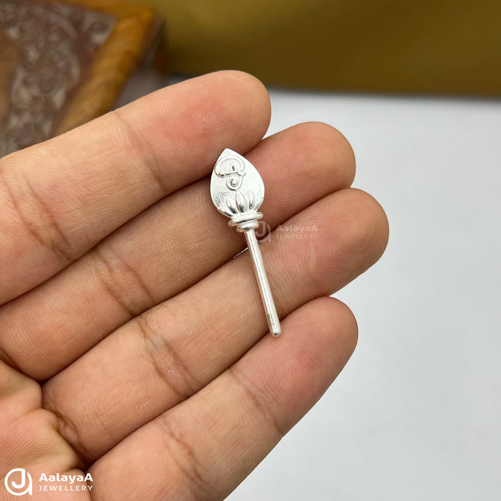 Pocket Size Silver Floral Om Vel
