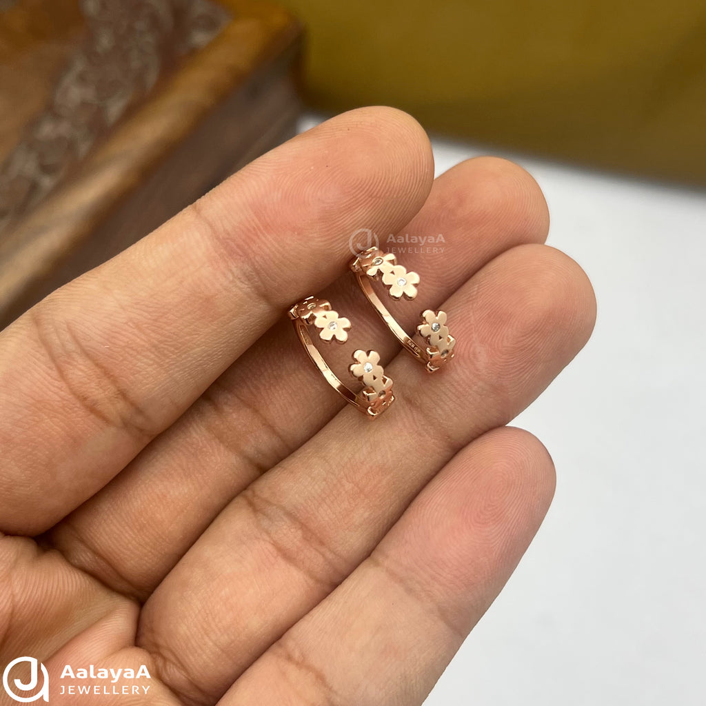 Silver Rosegold Daisy Flower Toe Ring