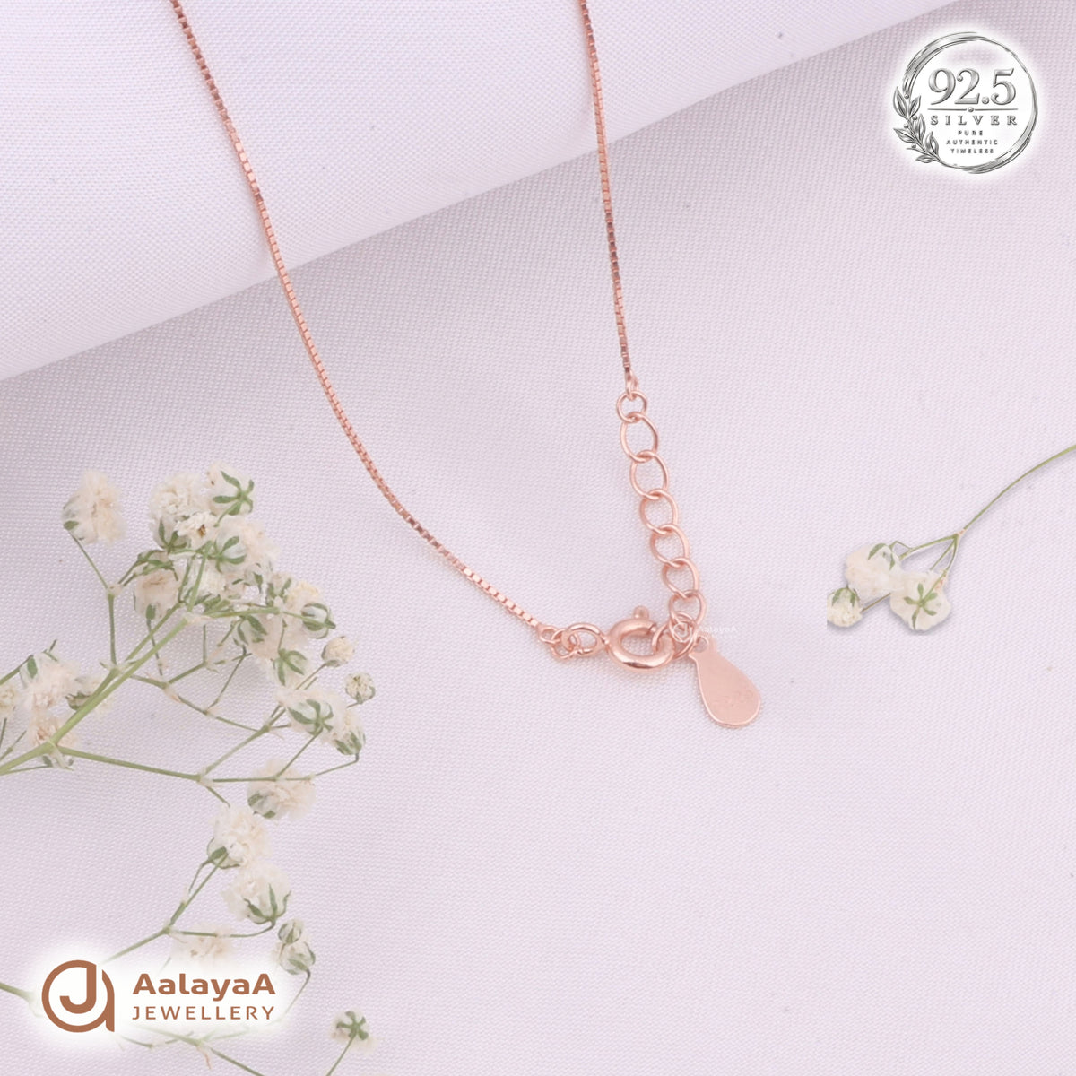 Silver RoseGold Ballerina Sparkle Chain Pendant