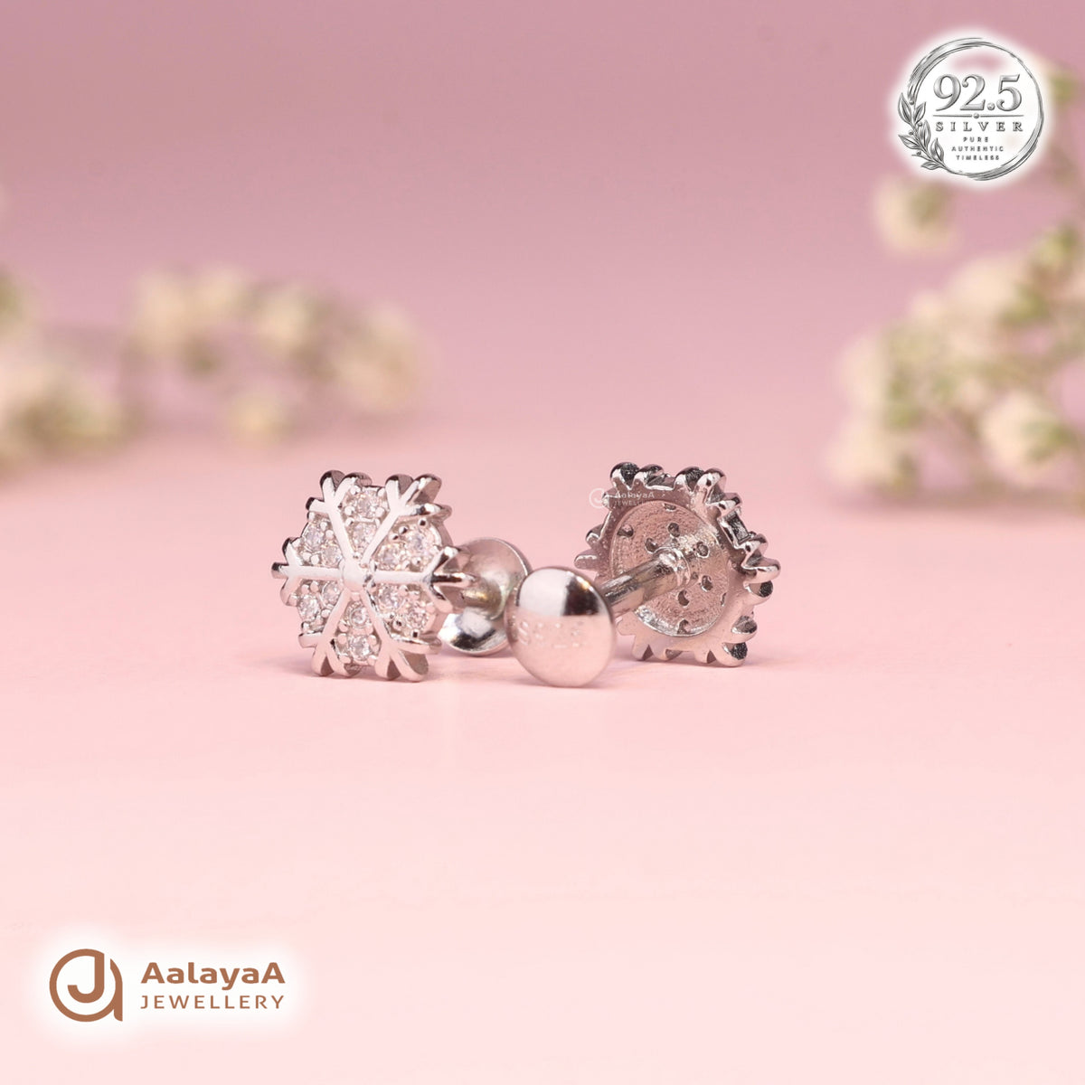 Silver Snowflake Earring