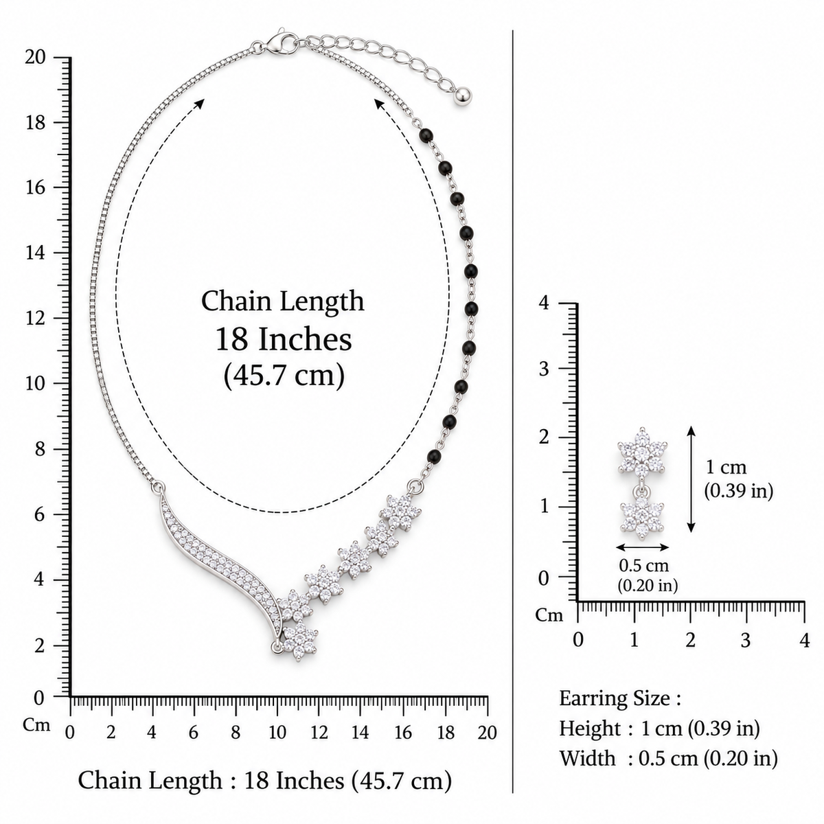 Silver Starlit Floral Necklace Set