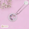 Silver Enchanted Bee Garden Circle Chain Pendant