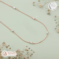 Silver Rosegold Faceted Oval Station Chain