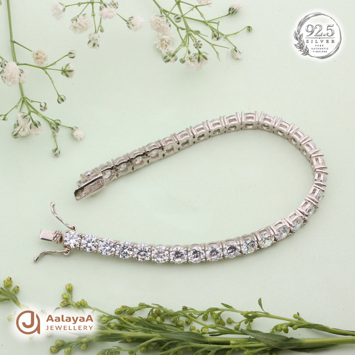 Silver Classic Solitaire Tennis Bracelet