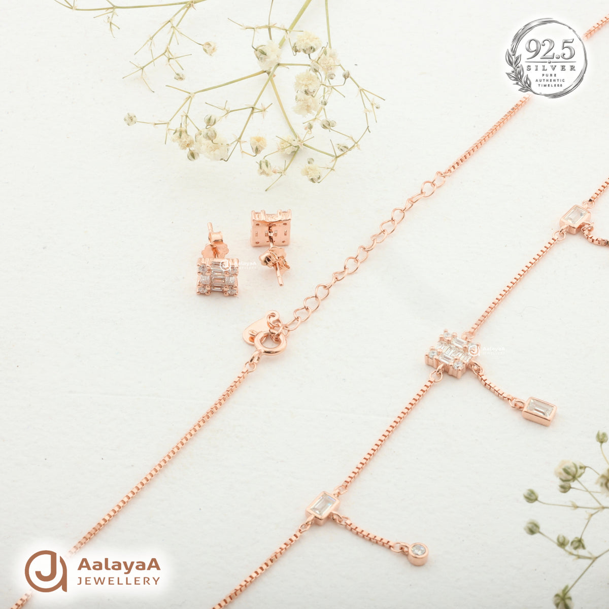 Radiant Baguette Necklace Set
