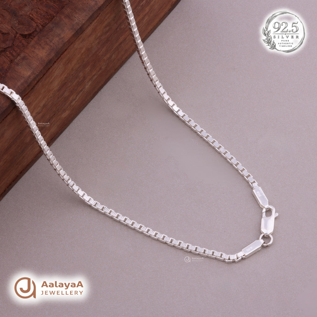 Precision Box Silver Men's Chain