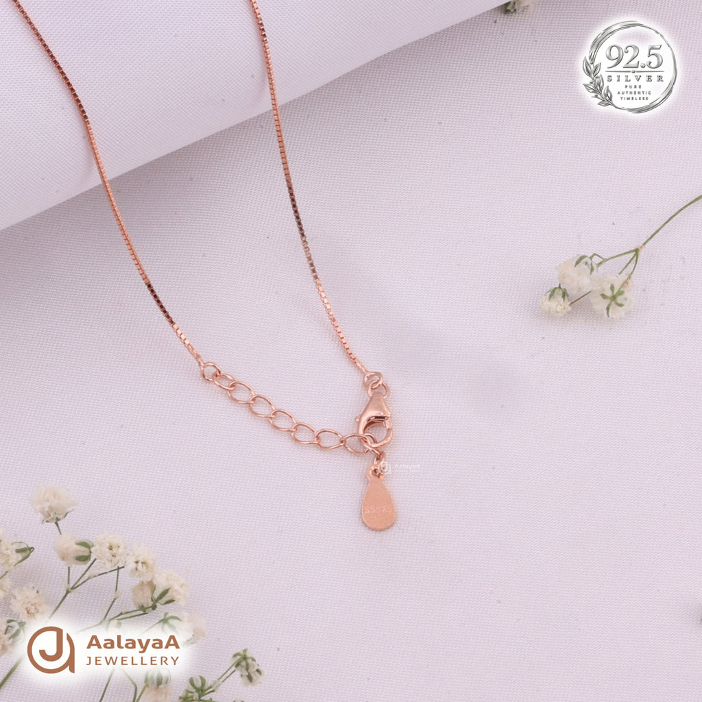 Silver RoseGold Moonlight Crescent Chain Pendant