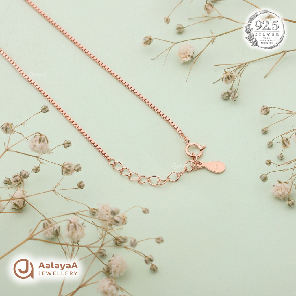 Silver Rosegold Butterfly Charm Chain Pendant