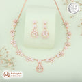 Silver Rose Gold Althea Blossom Necklace Set