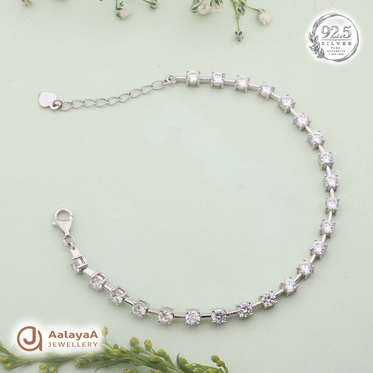Silver Classic Crystal Line Bracelet