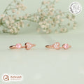 Silver RoseGold Pink Heart Sparkle Toe Ring