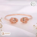 Silver Rosegold Geometric Panther Kada