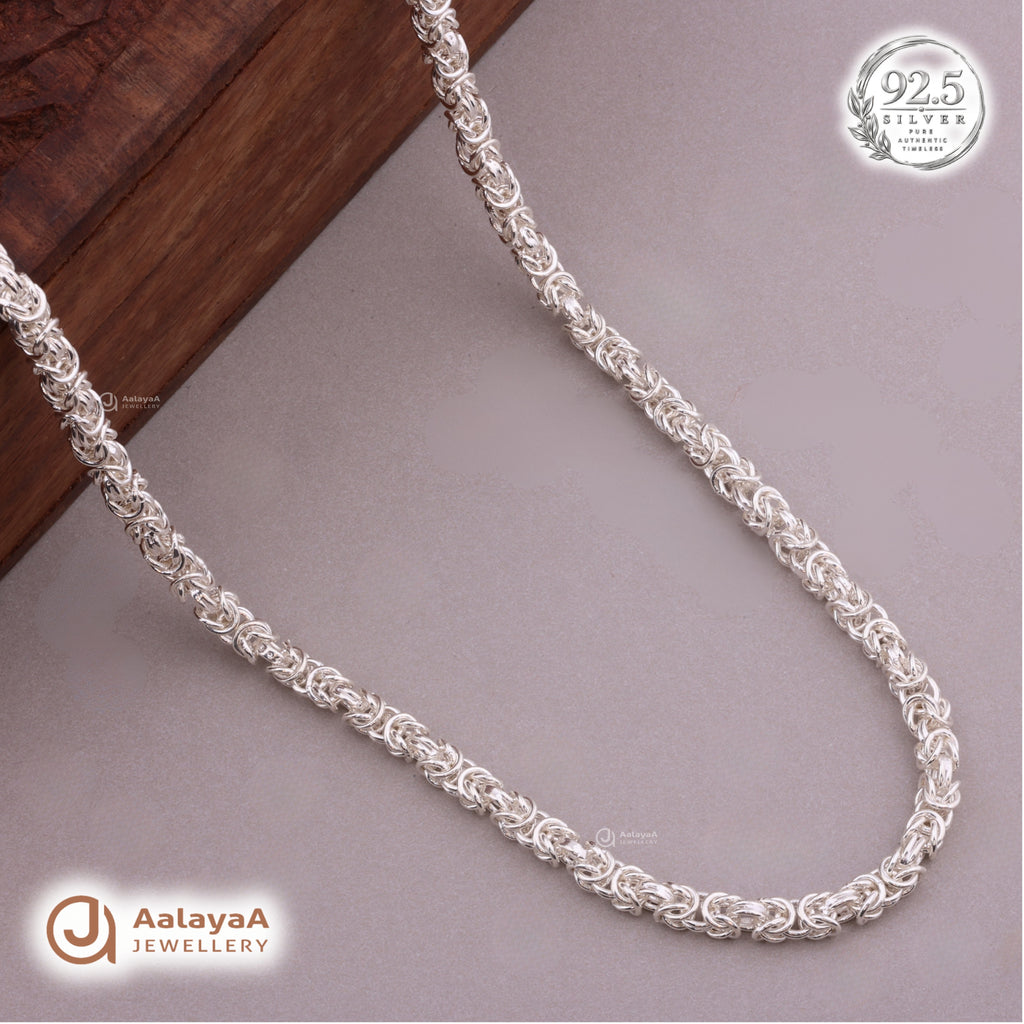 Heritage Weave Silver Men's Chain