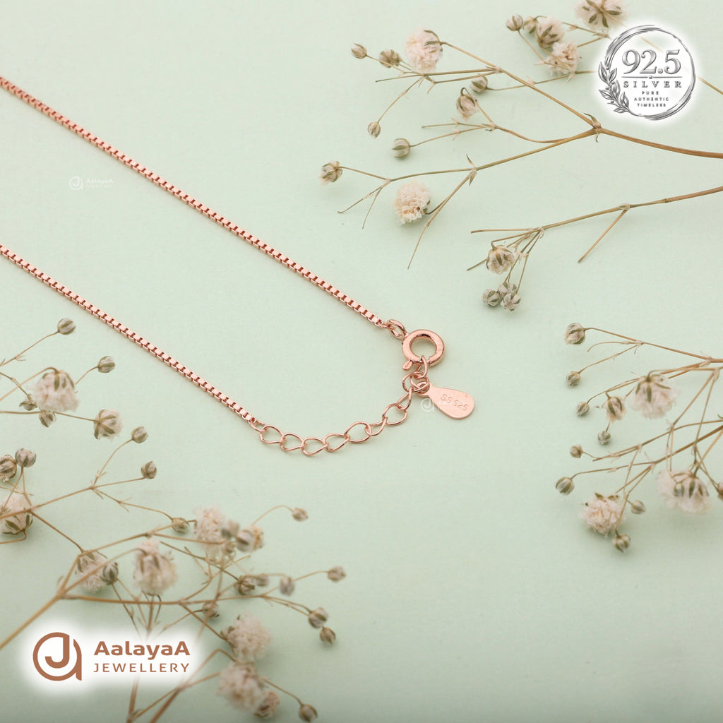Silver Rosegold Butterfly Trio Chain Pendant