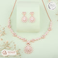 Silver Rose Gold Amoura Heart Necklace Set