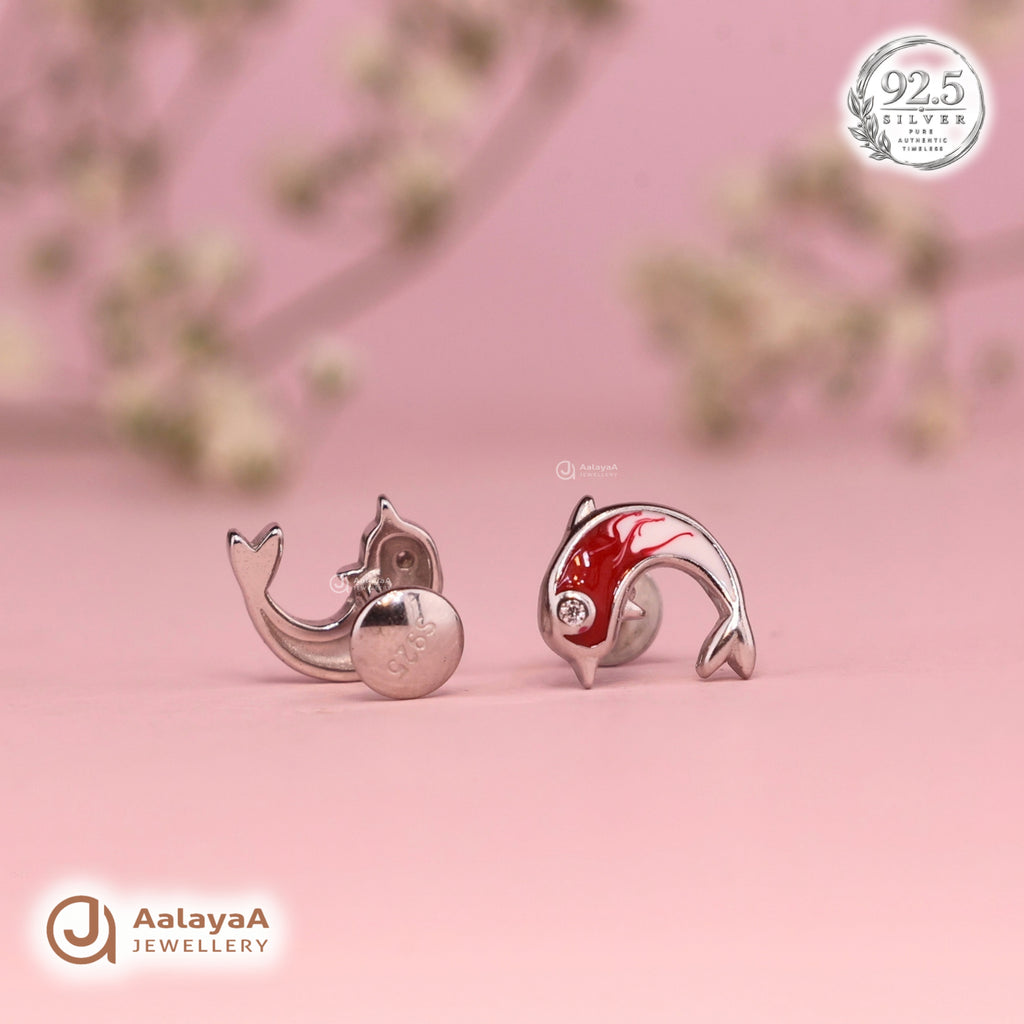 Silver Koi Fish Earring