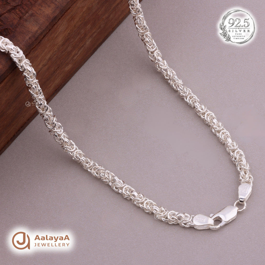 Heritage Weave Silver Men's Chain
