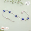 Silver Blue Evil Eye Bracelet