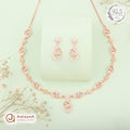 Silver Rose Gold Estella Twirl Necklace Set