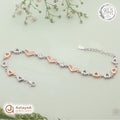 Silver Rosegold Heart Charm Bracelet
