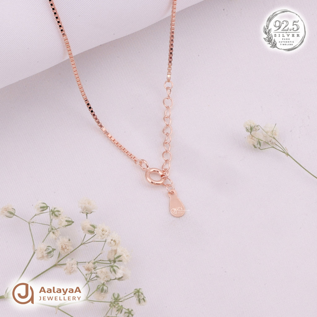 Silver RoseGold Infinity Drop Chain Pendant