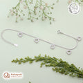 Silver Dangling Crystal Heart Bracelet