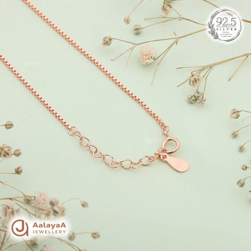 Silver Rosegold Bee Garden Chain Pendant
