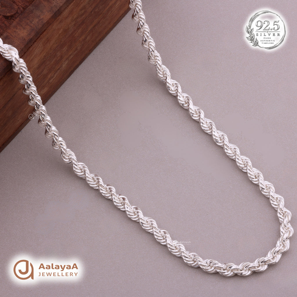 Vortex Rope Silver Men's Chain