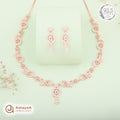 Silver Rose Gold Zareena Paisley Necklace Set