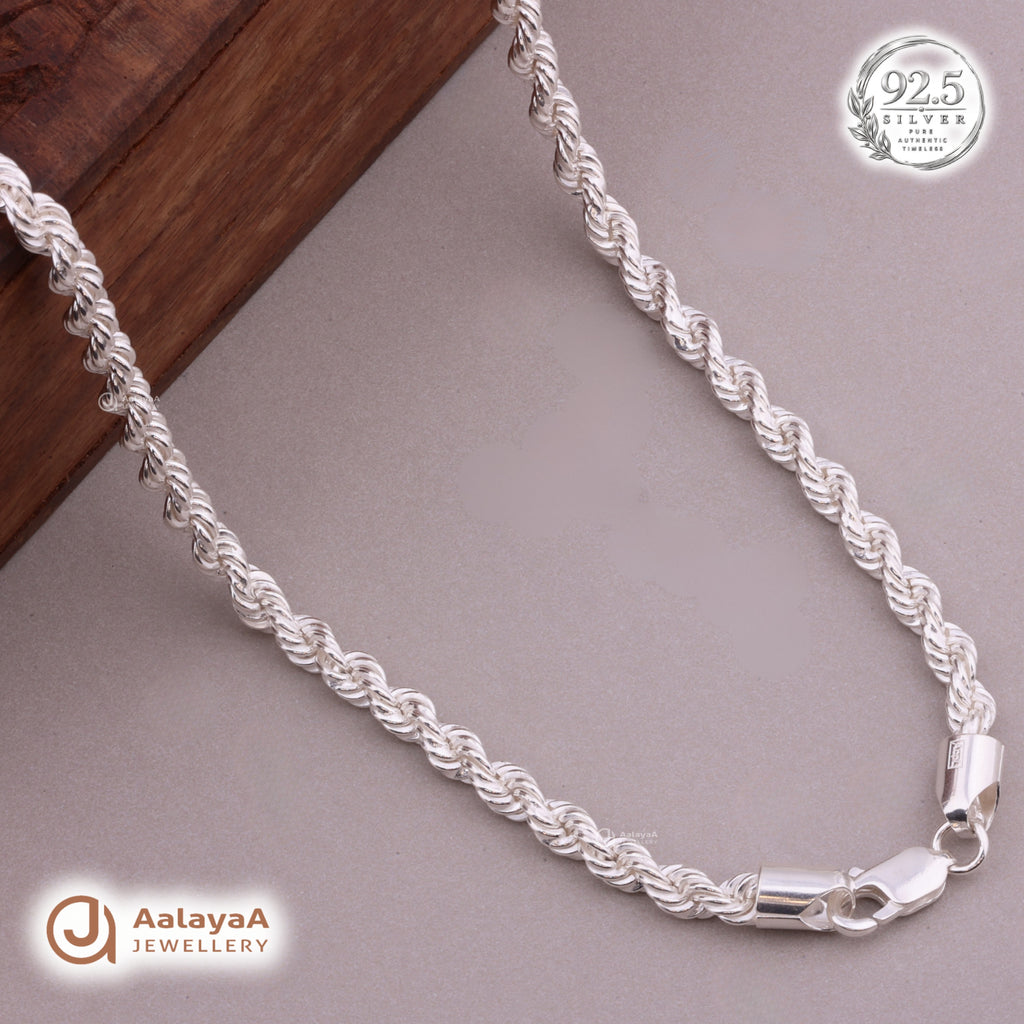 Vortex Rope Silver Men's Chain