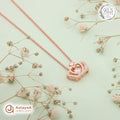 Silver Rosegold Heart Sparkle Chain Pendant