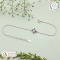 Silver Black Enamel Blossom Bracelet