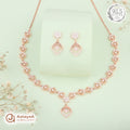 Silver Rose Gold Isadora Diamond Leaf Necklace Set